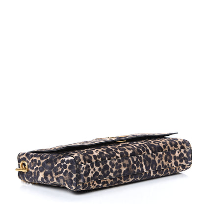 Saint Laurent Smooth Calfskin Leopard Print Medium Reversible Monogram Kate Satchel Black 5 of 15