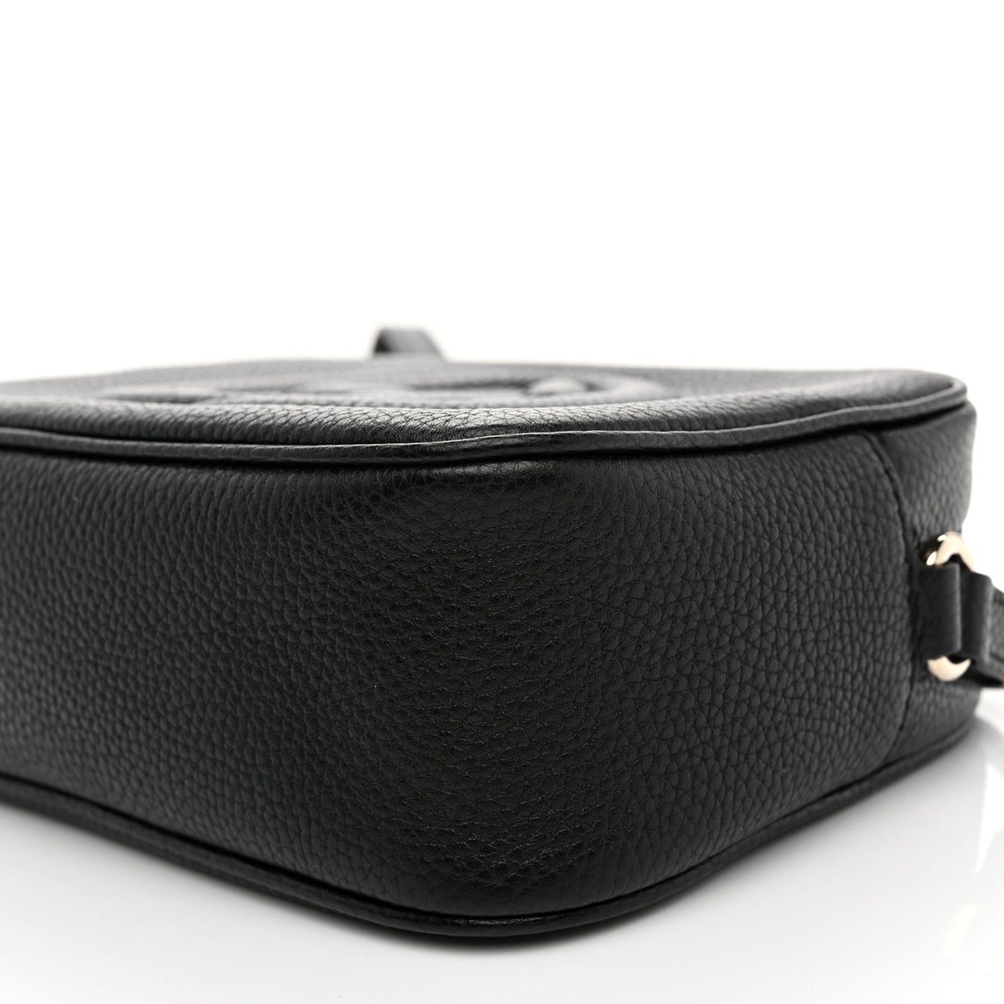 Pebbled Calfskin Small Soho Disco Bag Black