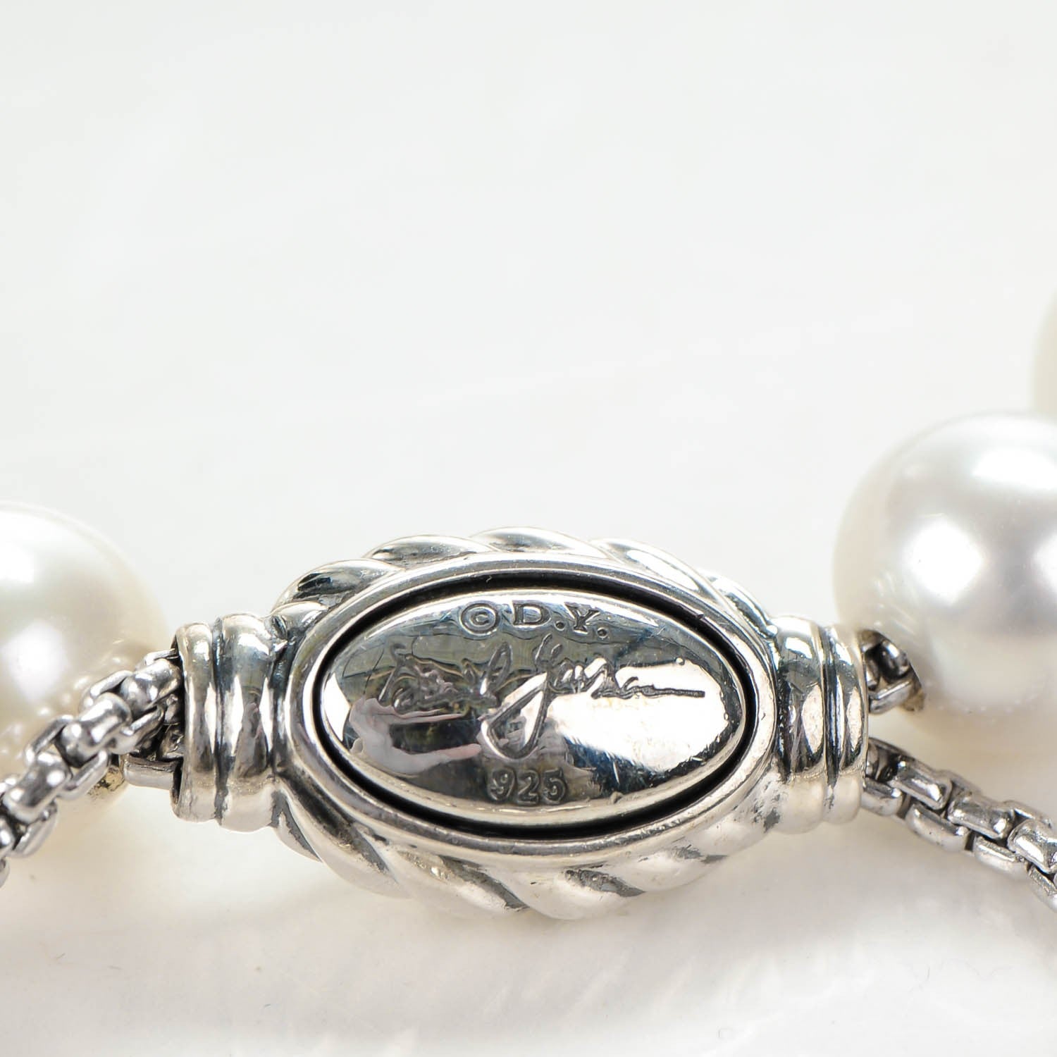 David Yurman Sterling Silver Pearl 8mm Spiritual Bead Bracelet 4 of 5