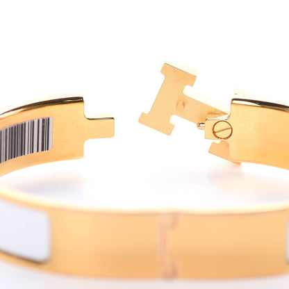 Hermes Enamel Narrow Clic Clac H Bracelet PM White 4 of 5
