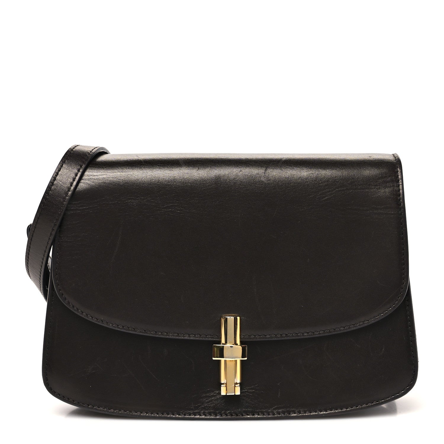 The Row Sleek Calfskin The Sofia 8.75 Crossbody Dark Brown 1 of 9