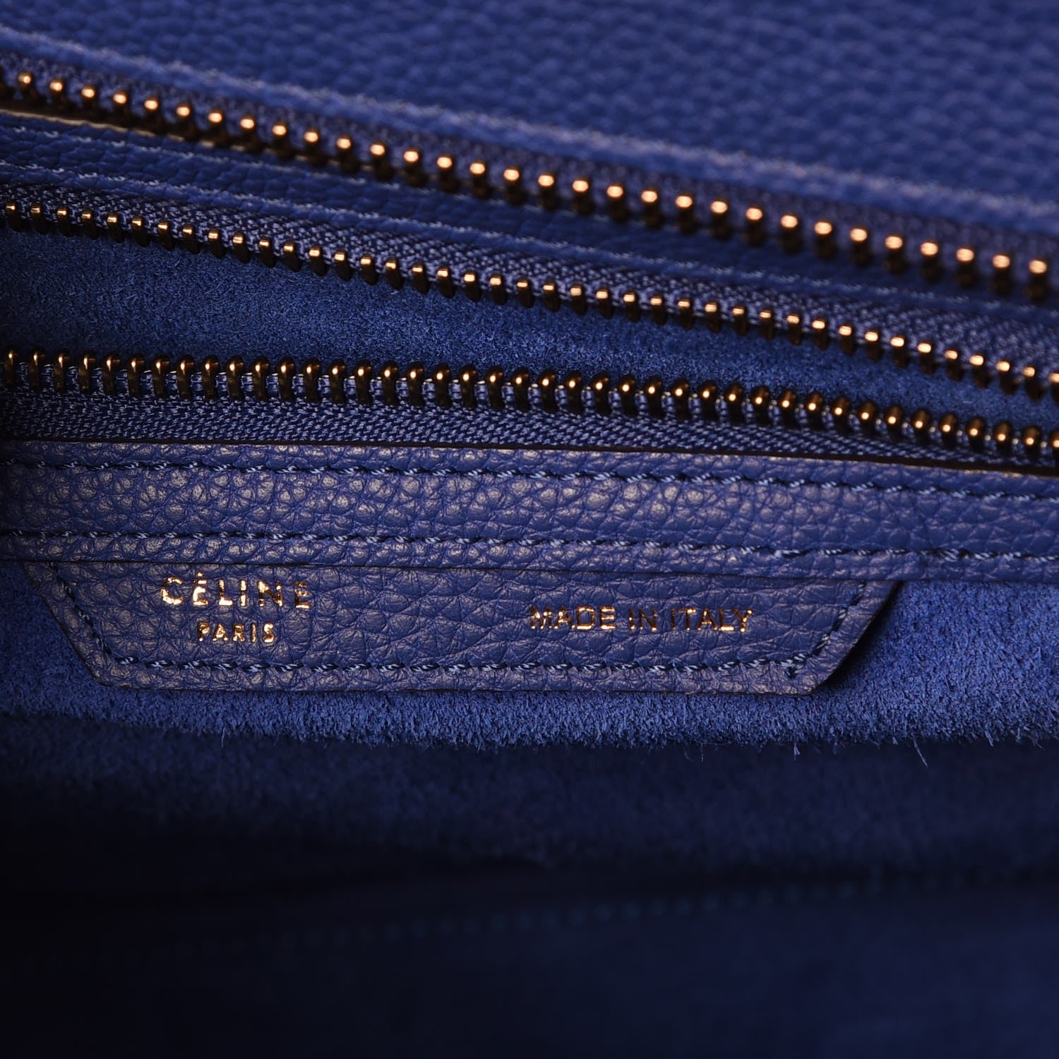 Celine Drummed Calfskin Micro Luggage Indigo 6 of 7