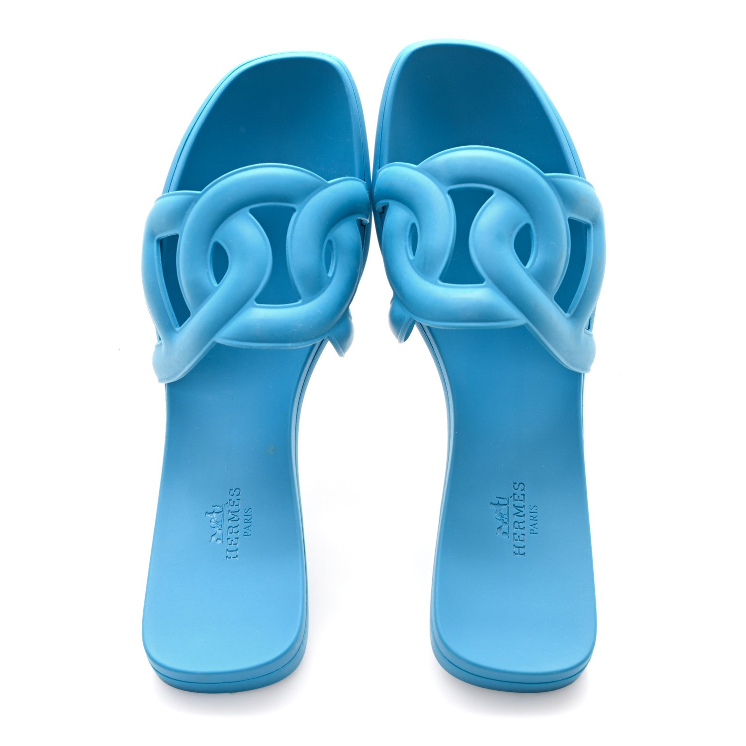 Hermes Rubber Aloha Sandals 38 Bleu Vif 2 of 9
