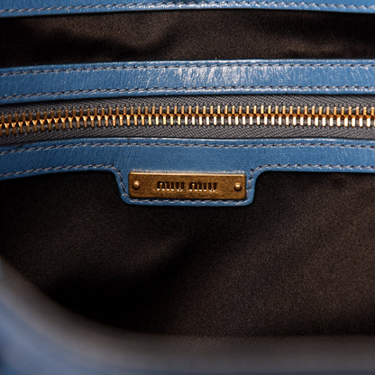 Miu Miu Vitello Shine Zip Tote Laguna 6 of 8