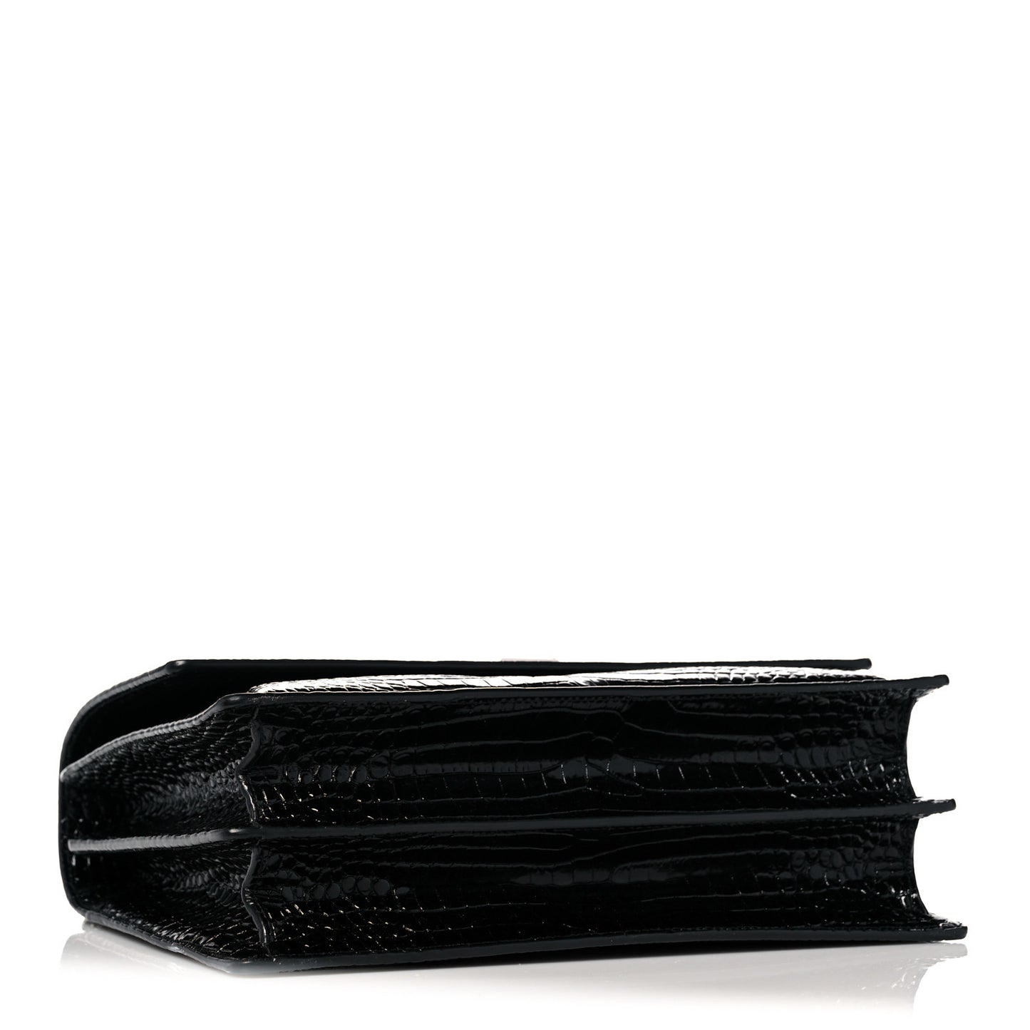 Calfskin Crocodile Embossed Large Monogram Sunset Black