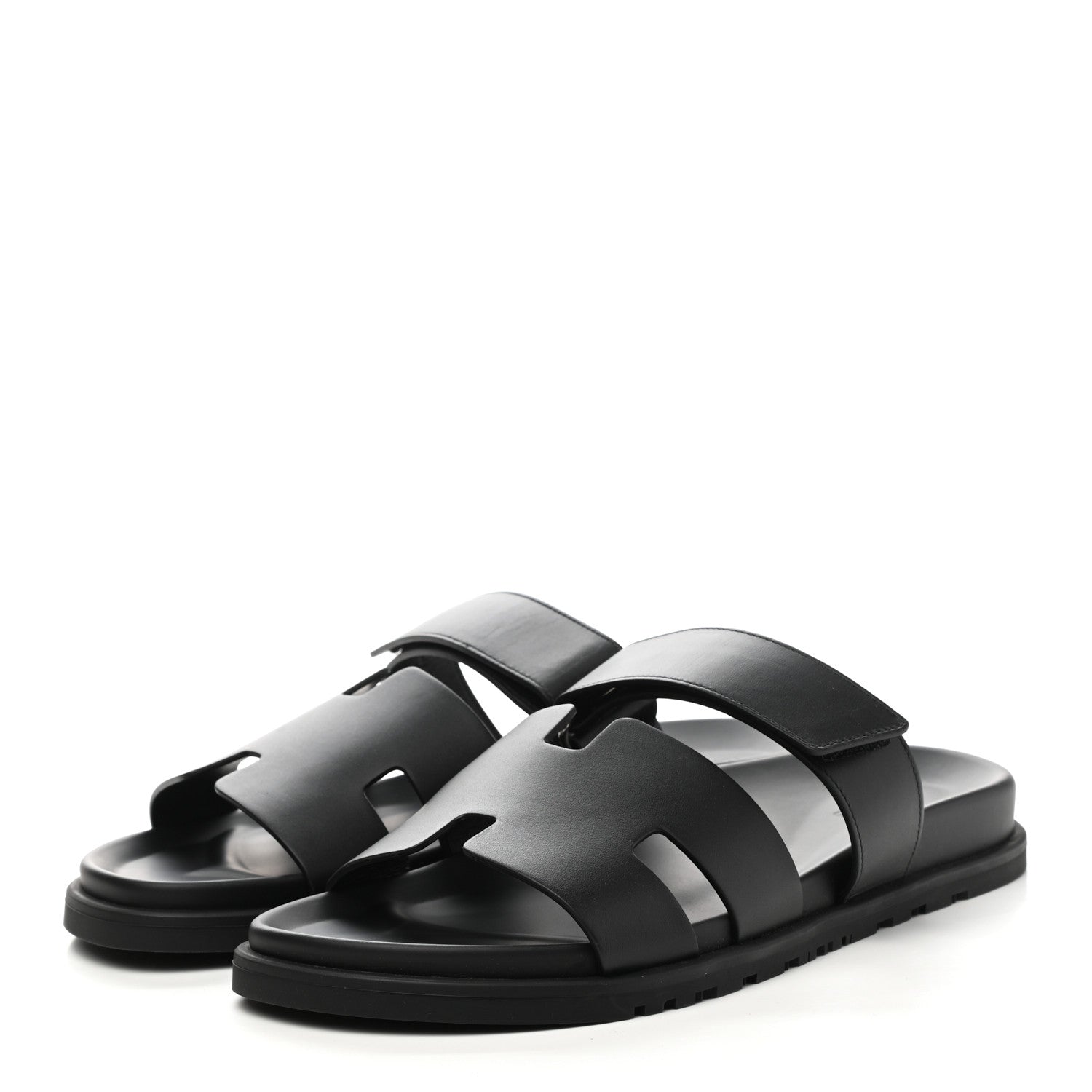 Hermes Calfskin Mens Chypre Sandals 43 Black 3 of 10