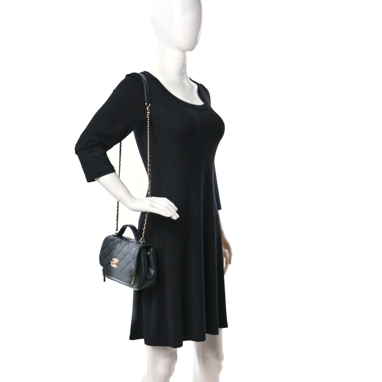 Caviar Quilted Small Business Affinity Flap Black