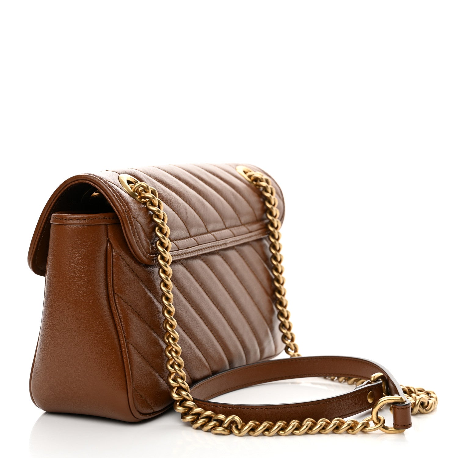 Gucci Azalea Calfskin Matelasse Diagonal Small GG Marmont Shoulder Bag Cuir 2 of 13