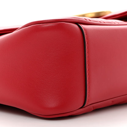 Gucci Calfskin Matelasse Small GG Marmont Shoulder Bag Hibiscus Red 9 of 10