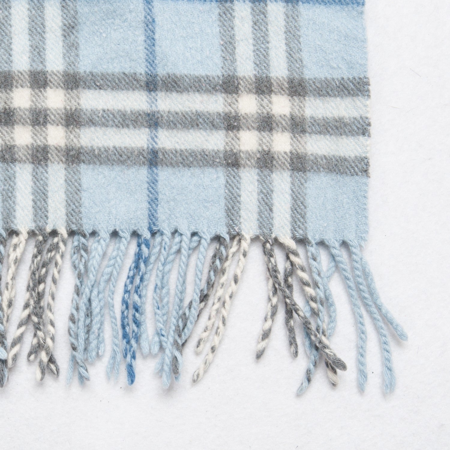 Burberry Cashmere Check Scarf Light Blue 4 of 6