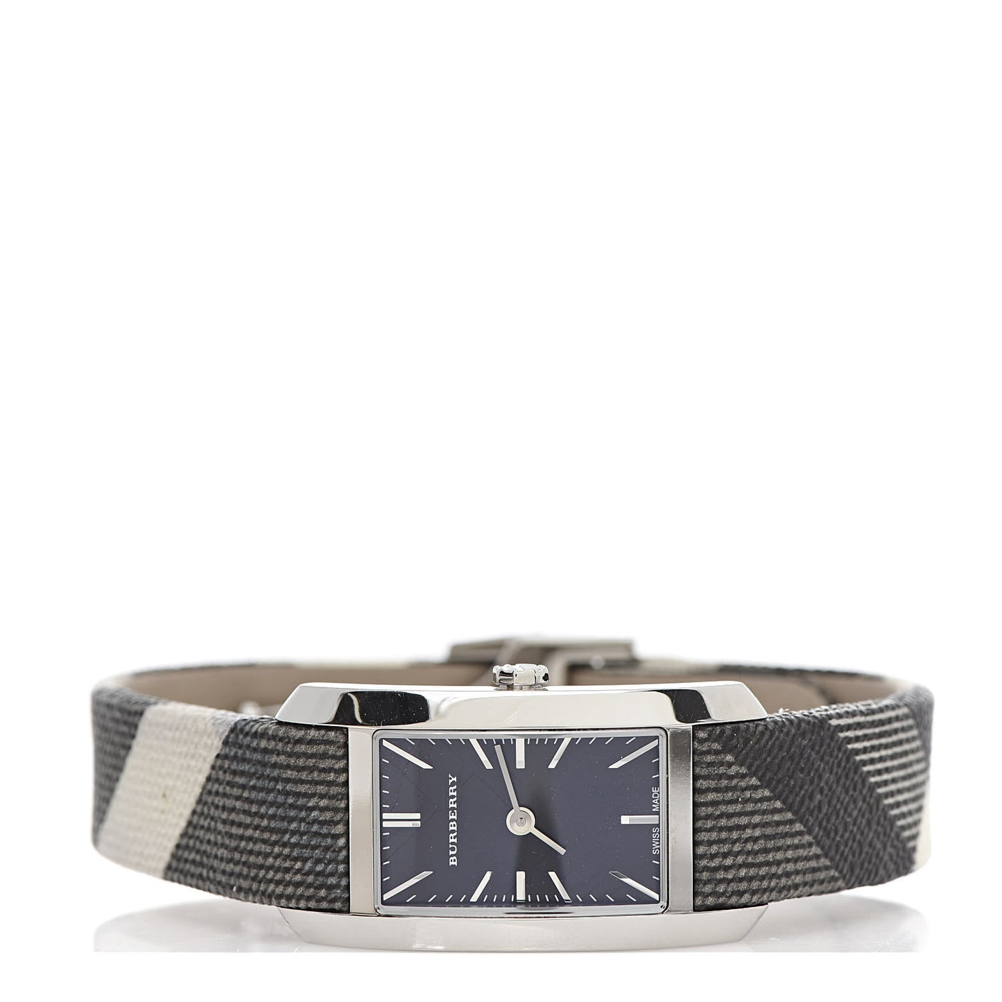 Stainless Steel Calfskin 20mm Heritage Nova Check Quartz Watch Black BU9505