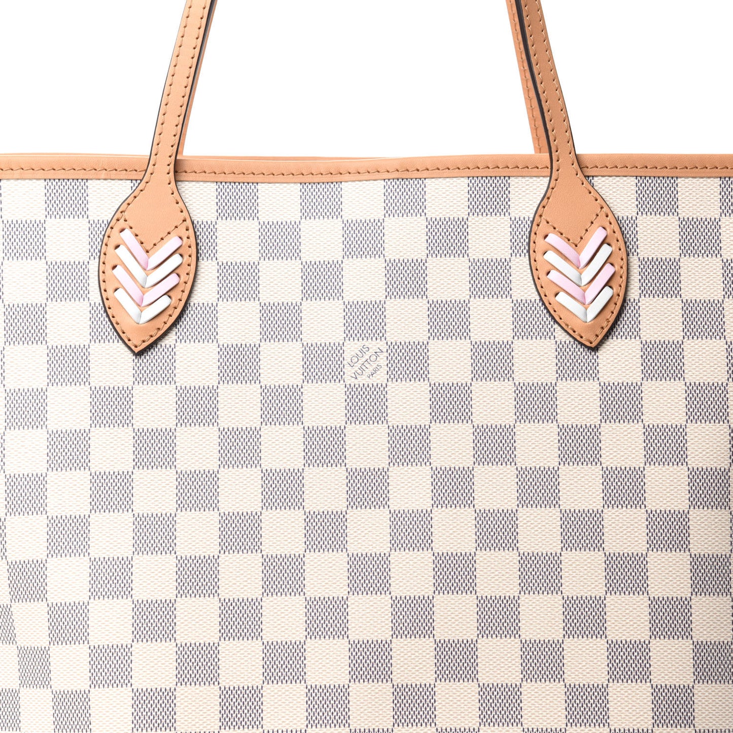 Damier Azur Braided Neverfull MM Pink