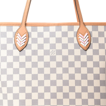 Louis Vuitton Damier Azur Braided Neverfull MM Pink 10 of 10