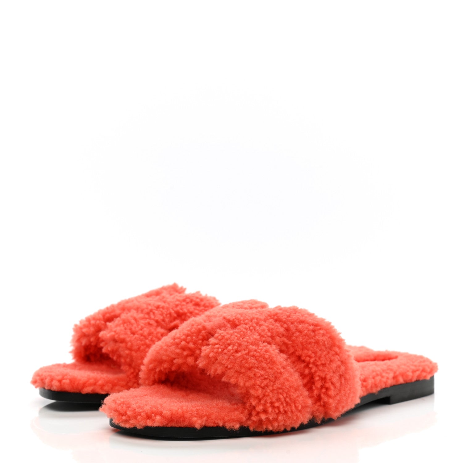 Hermes Woolskin Oran Sandals 40.5 Orange 3 of 8
