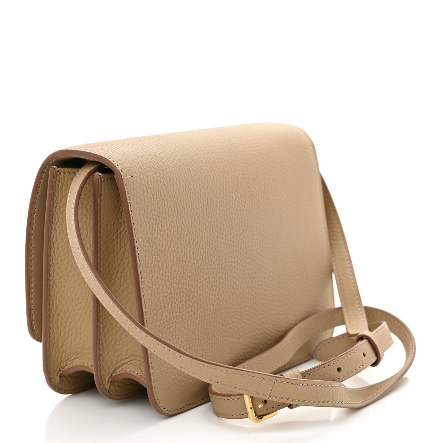Grained Calfskin Small TB Bag Oat Beige