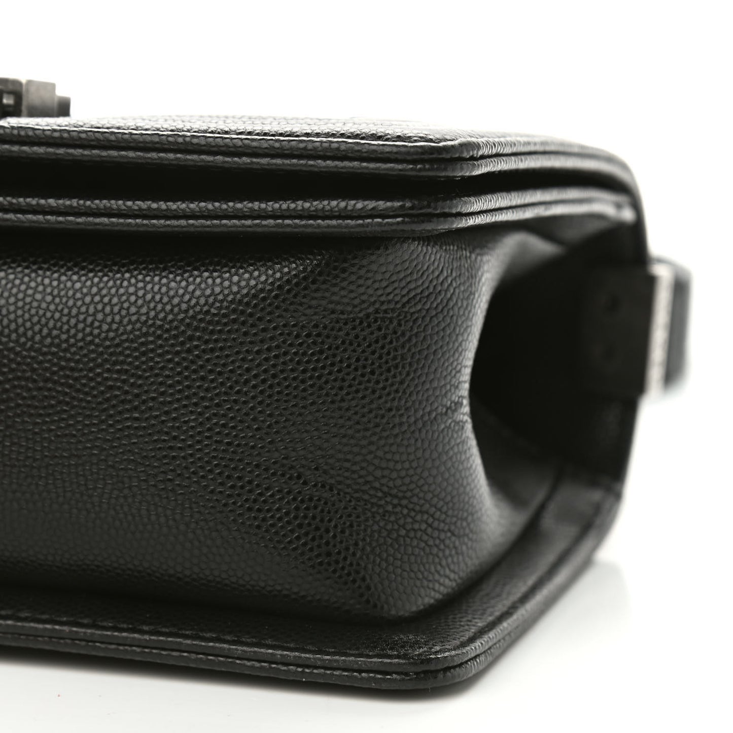 Caviar Chevron Quilted Small Boy Flap Black