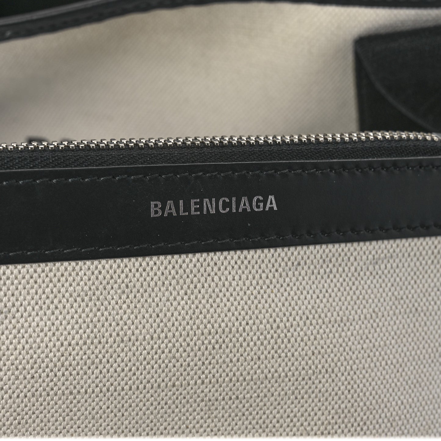 Cotton Canvas Calfskin Navy Cabas XS Natural Black