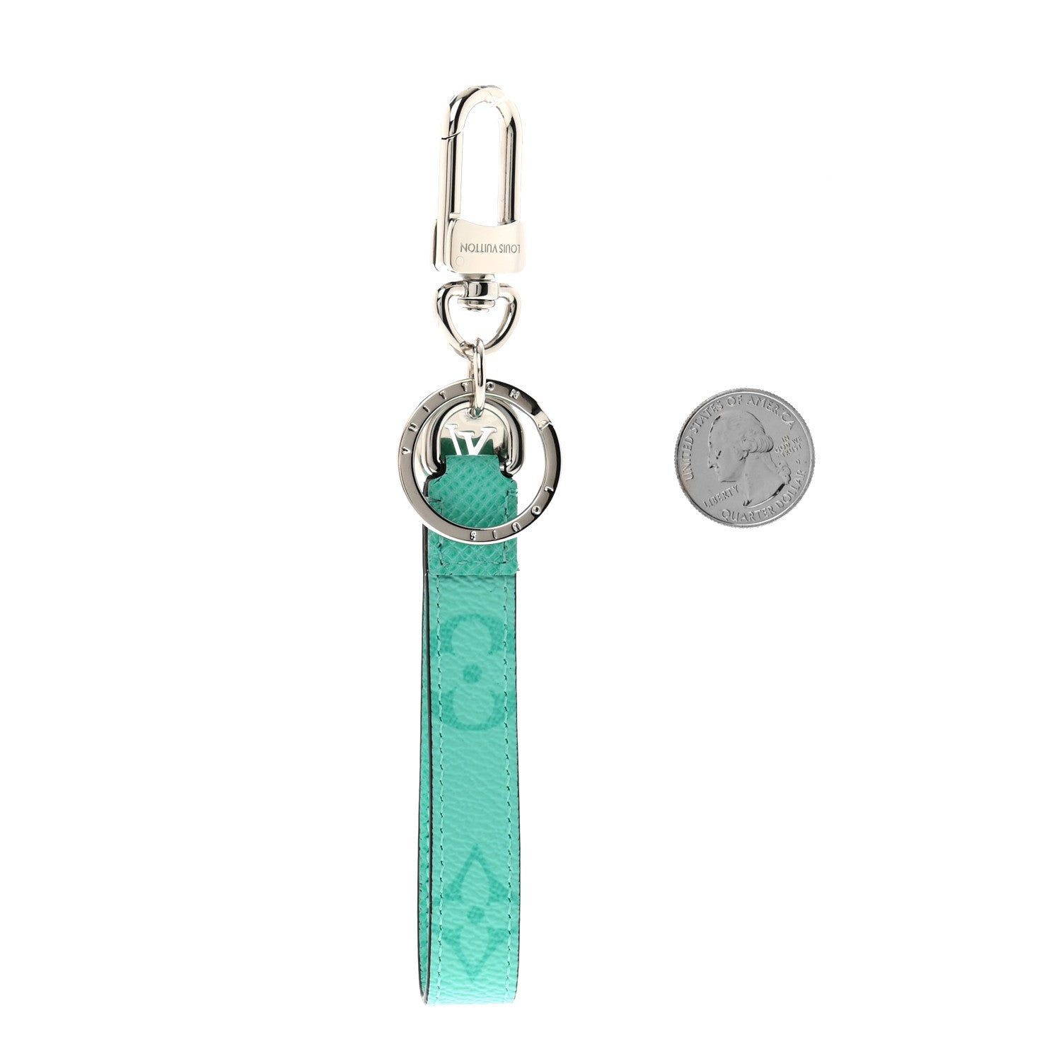 Louis Vuitton Monogram Slim Dragonne Bag Charm Key Holder Turquoise 2 of 5