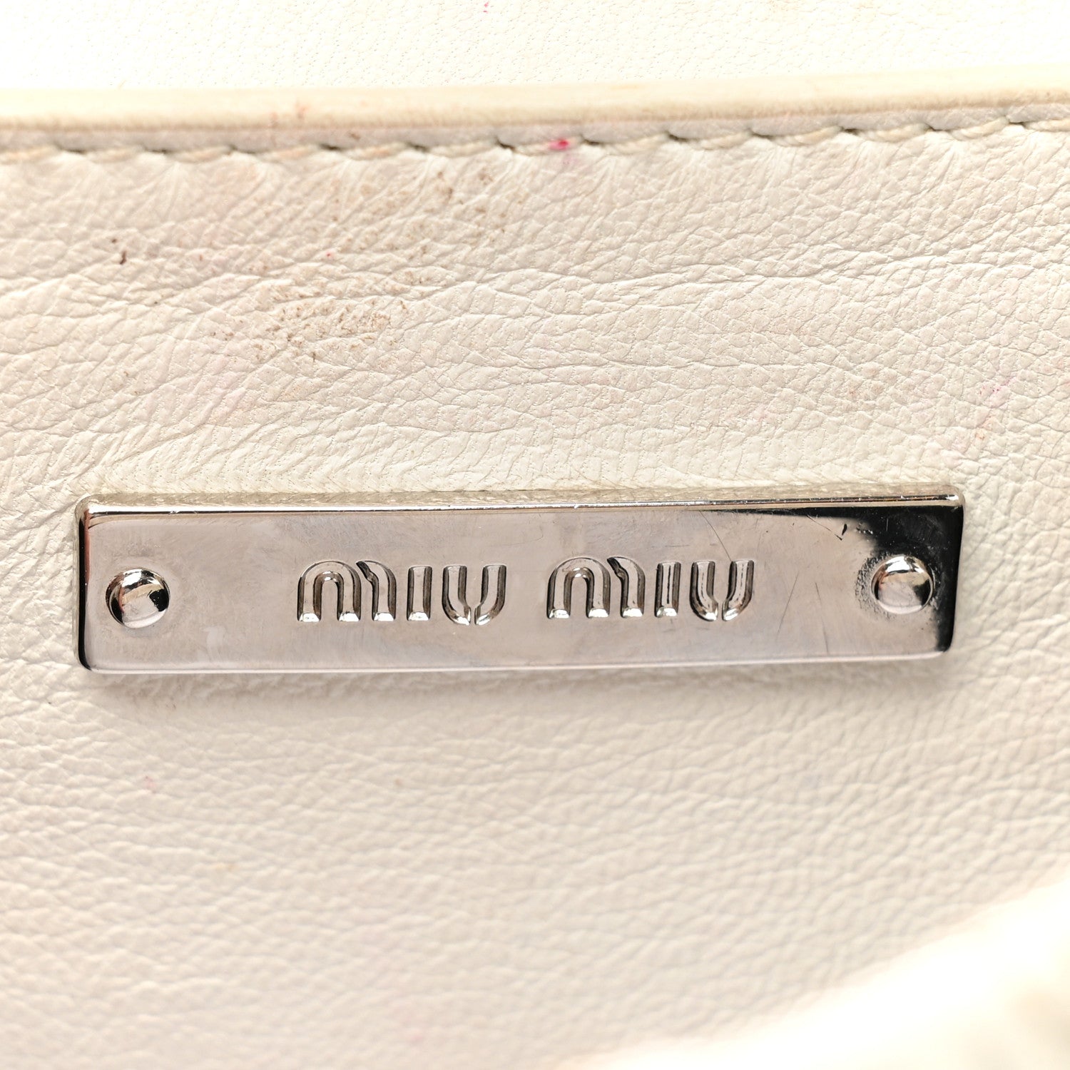 Miu Miu Nappa Matelasse Crystal Embellished Lady Shoulder Bag White 6 of 19