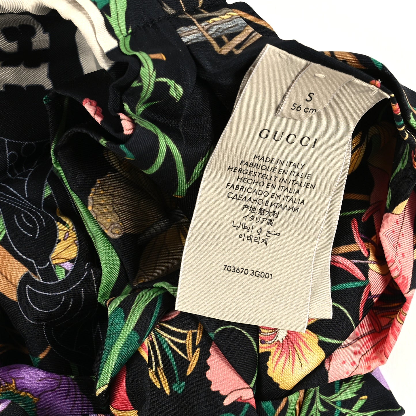Silk Monogram Flora Print Headband S Black