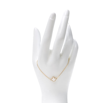 Van Cleef & Arpels 18K Yellow Gold Mother of Pearl Sweet Alhambra Bracelet 2 of 8