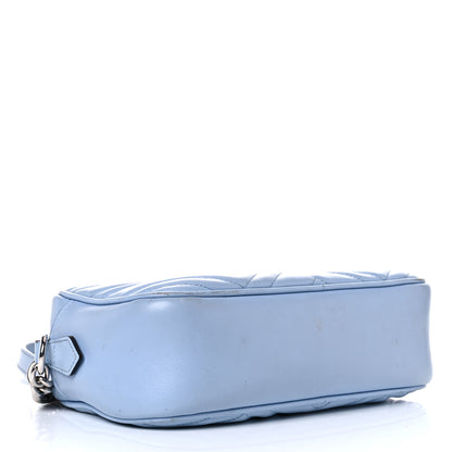 Gucci Calfskin Matelasse Small GG Marmont Chain Shoulder Bag Porcelain Light Blue 4 of 24