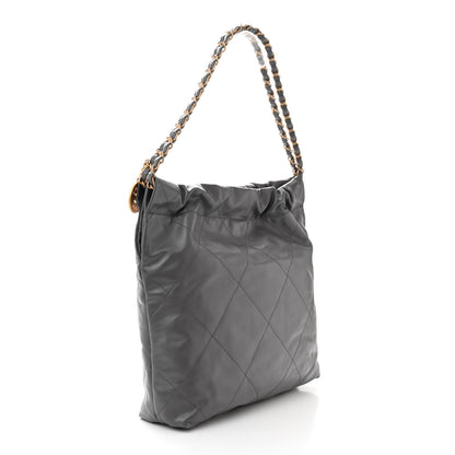 Chanel Shiny Calfskin Quilted Small Chanel 22 Grey 4 of 11
