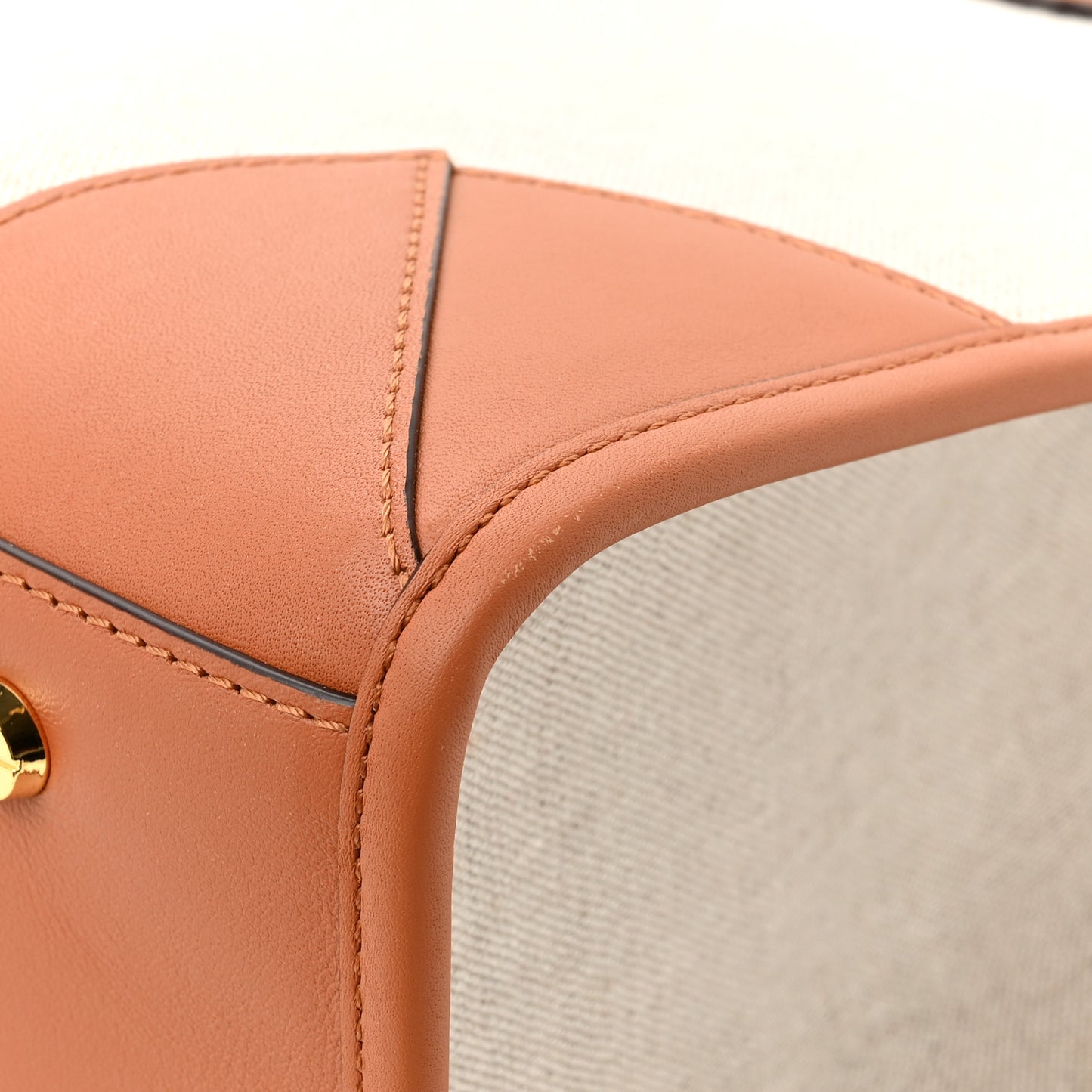 Calfskin Linen Large Munchen Tote Cognac