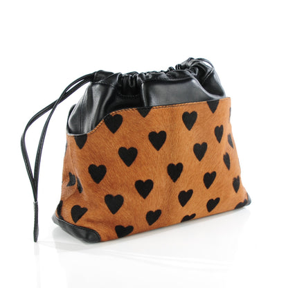 Burberry Calf Hair Heart Print Little Crush Dark Camel Black 3 of 8