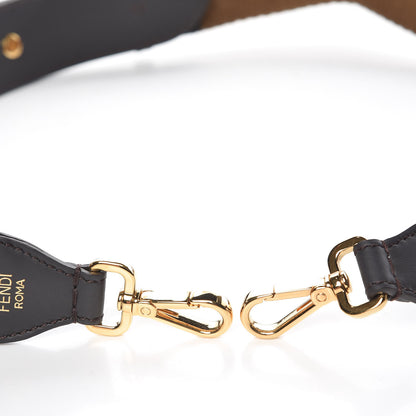 Fendi Ribbon Vitello Century FF 1974 Studded Strap You Fango Marrone Ebano 3 of 7