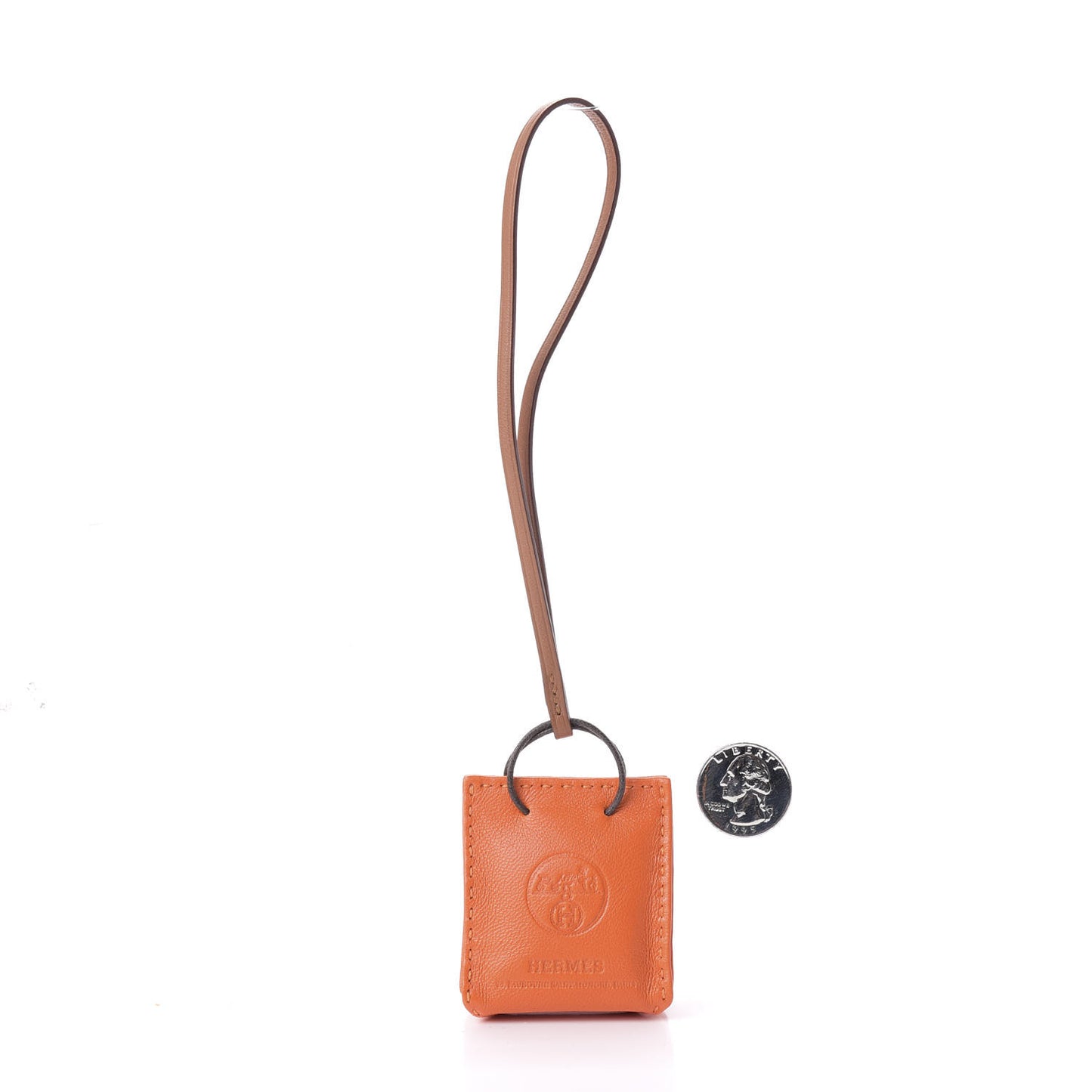 Milo Lambskin Swift Shopping Bag Charm Feu Gold