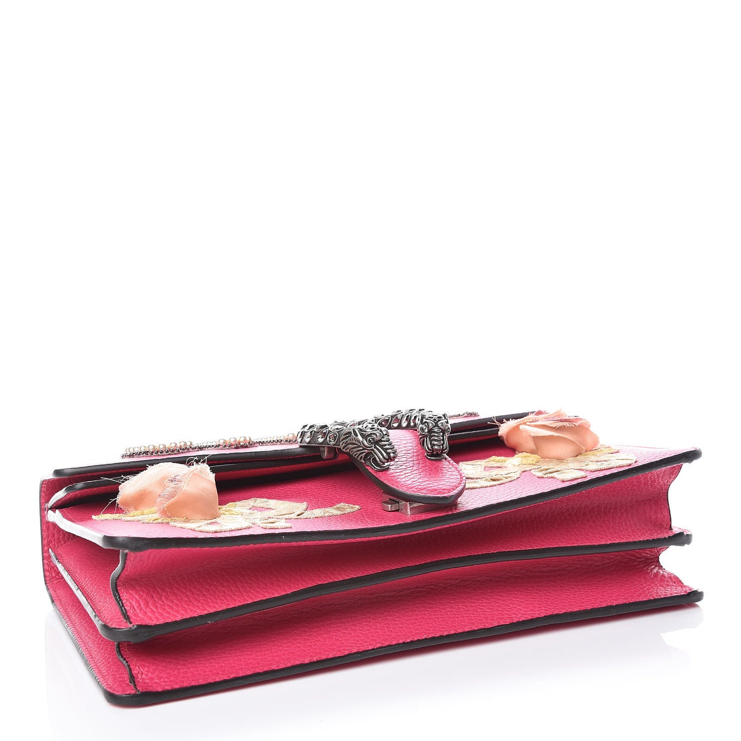 Pebbled Calfskin Embellished Guccify Small Dionysus Shoulder Bag Rosa