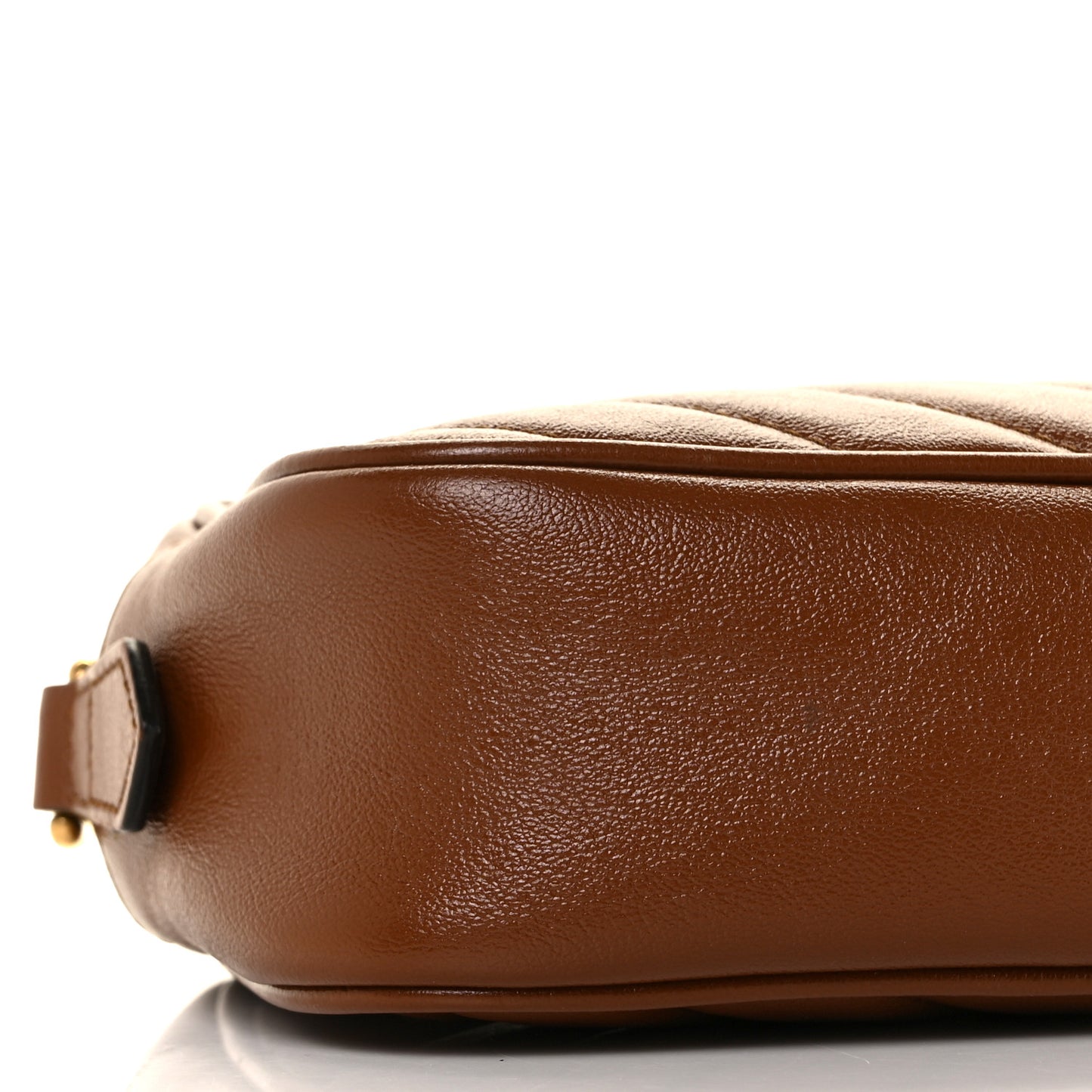 Glazed Calfskin Matelasse Diagonal Mini GG Marmont Chain Shoulder Bag Cuir