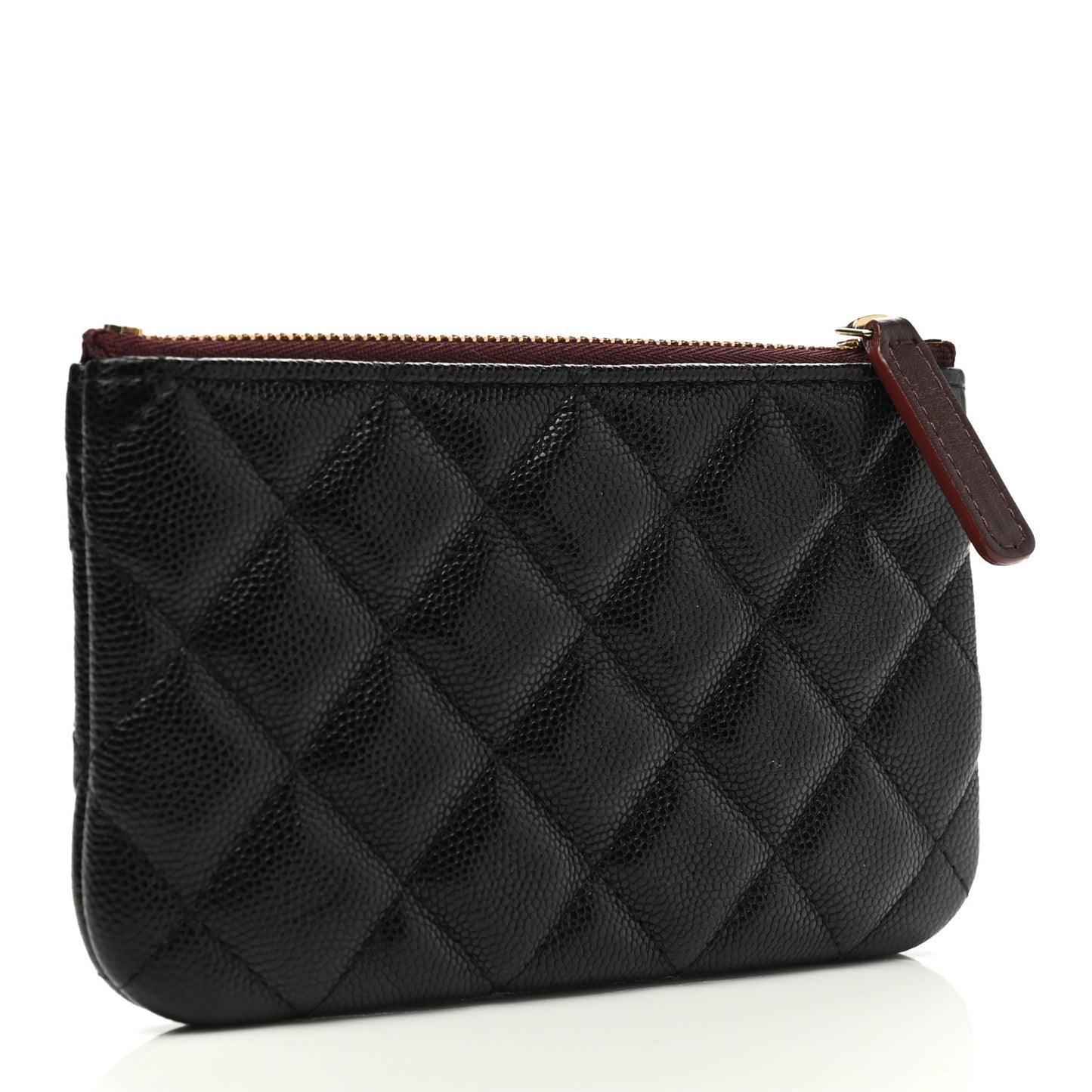 Caviar Quilted Small Cosmetic Case Black