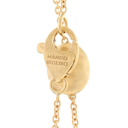 Marco Bicego 18K Yellow Gold Diamond Siviglia Small Bead Long Necklace 4 of 5