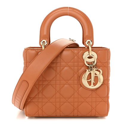 Christian Dior Lambskin Cannage Small Lucky Badges My Lady Dior Orange 1 of 15