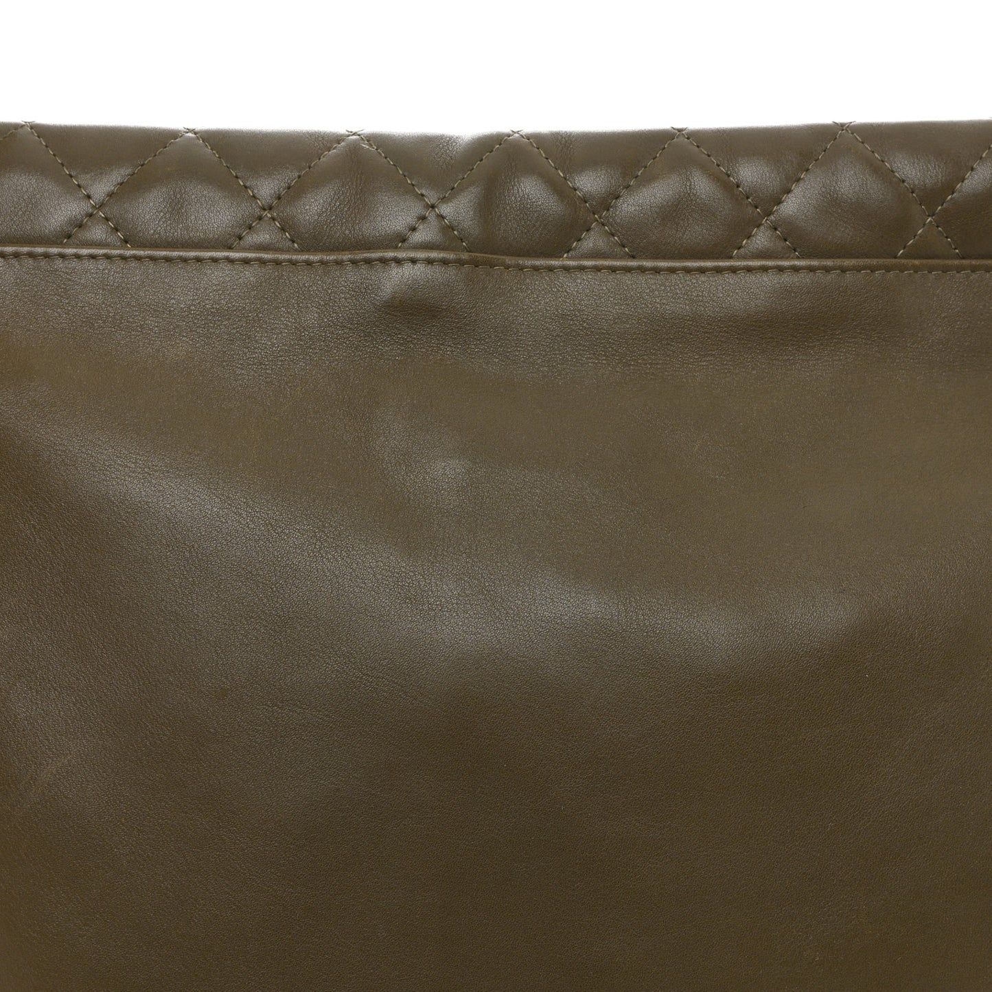Calfskin Snakeskin Quilted Cambon Multipocket Shoulder Bag Khaki