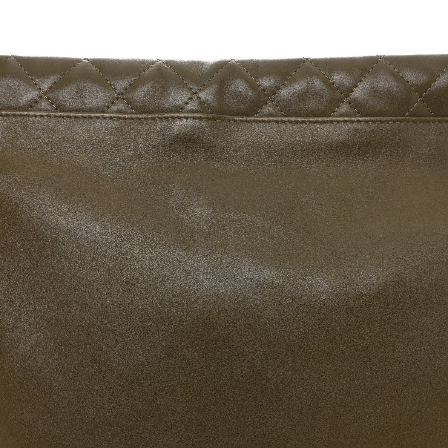 Chanel Calfskin Snakeskin Quilted Cambon Multipocket Shoulder Bag Khaki 11 of 11
