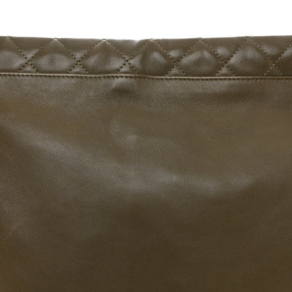 Chanel Calfskin Snakeskin Quilted Cambon Multipocket Shoulder Bag Khaki 11 of 11