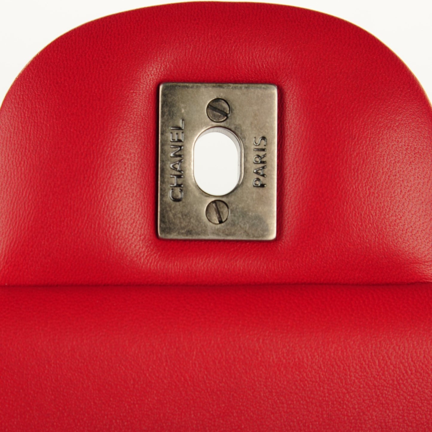 Lambskin Quilted Jumbo Double Flap Red
