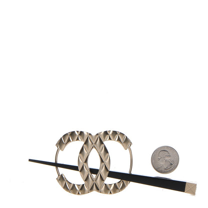 Chanel Quilted CC Hair Pin Gold 2 of 8