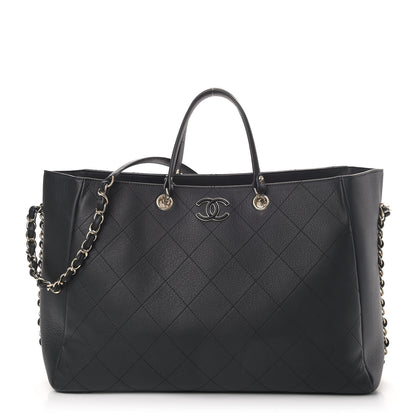Chanel Bullskin Stitched Large Shopping Bag Black 1 of 4