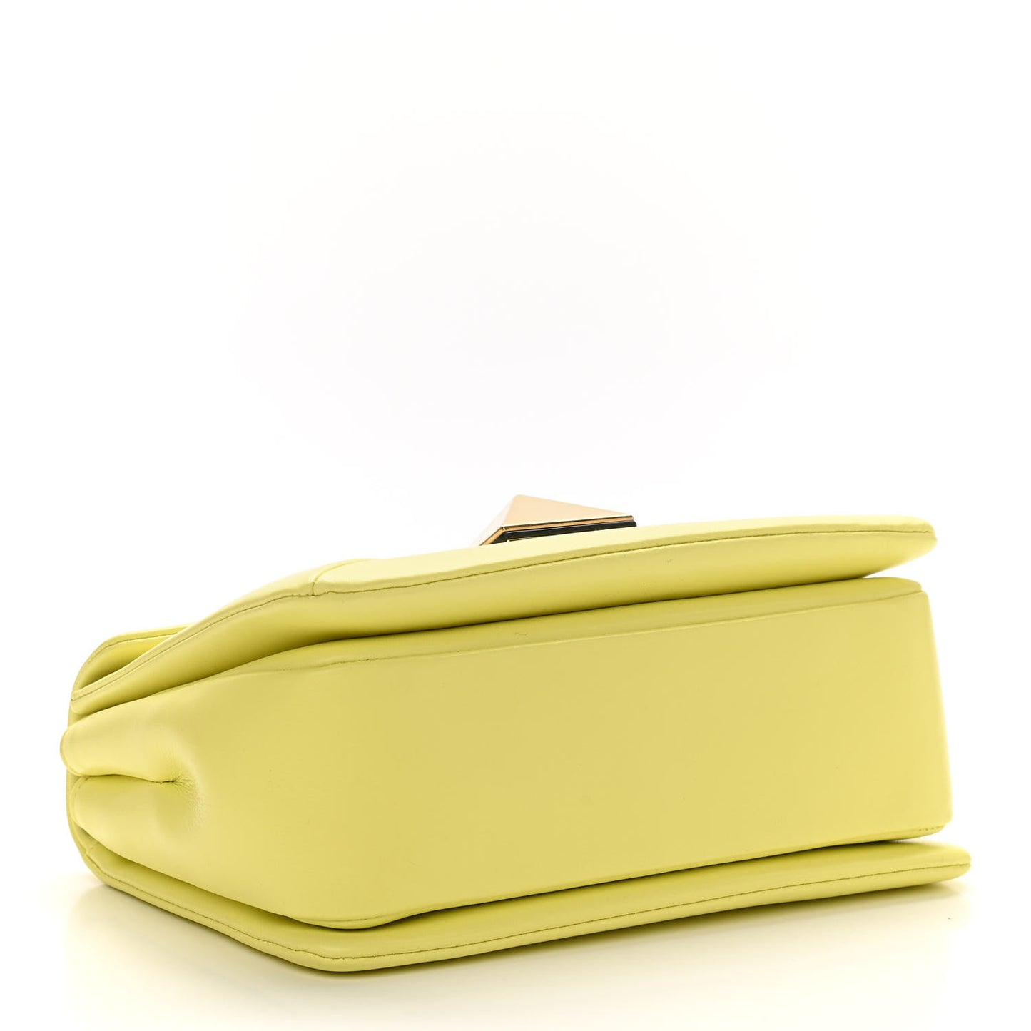 Nappa One Stud Chain Clutch Pale Yellow