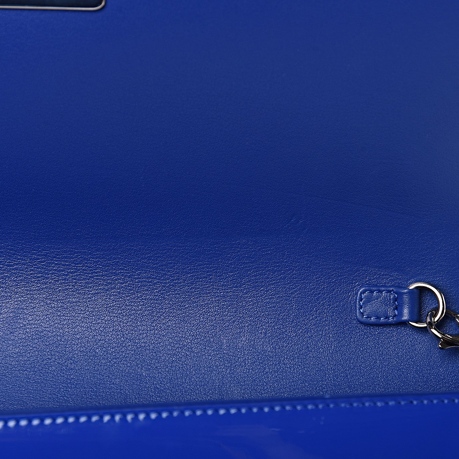 Chanel Patent Calfskin Quilted Plexiglass Boy Clutch With Removable Chain Blue 9 of 14