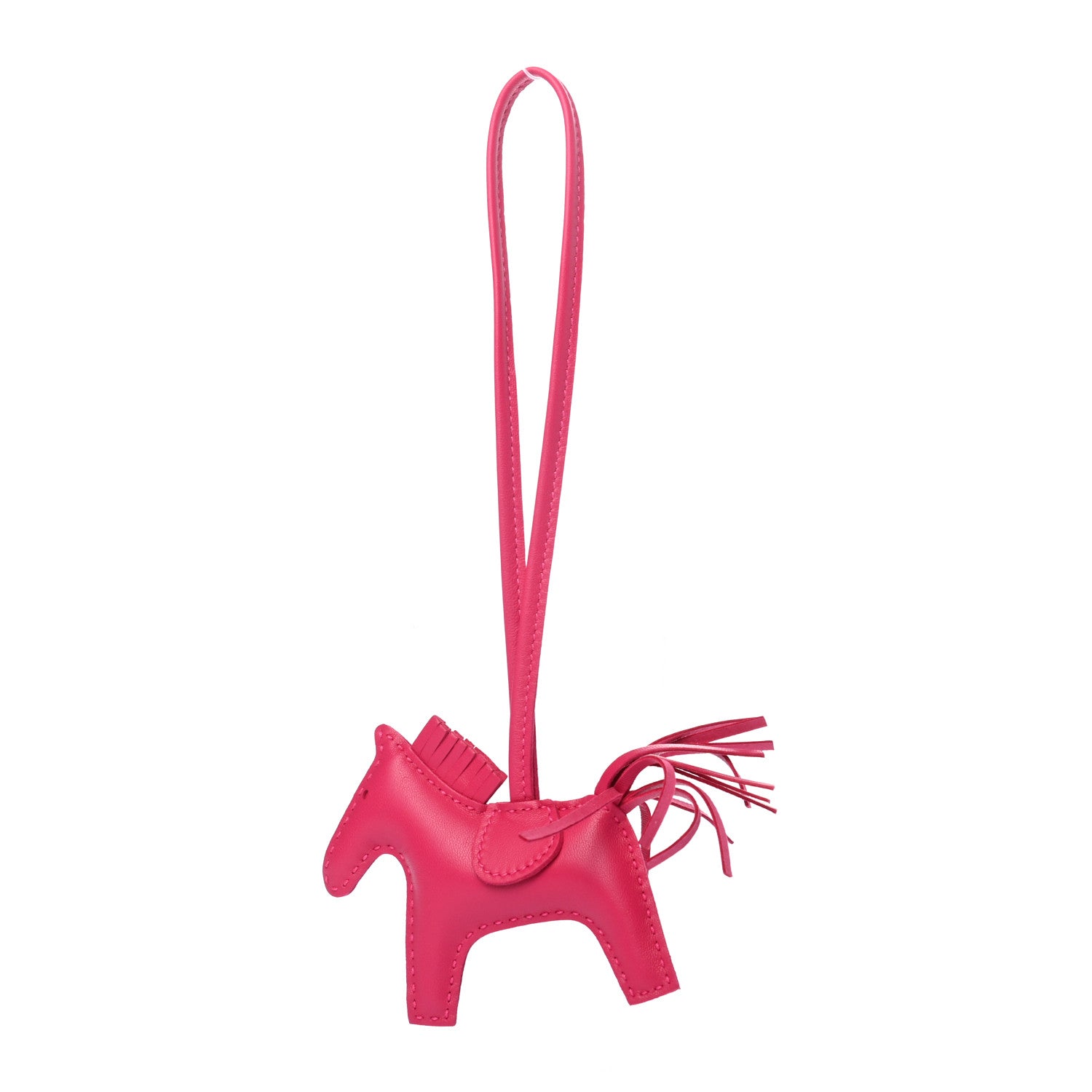 Hermes Milo Lambskin Grigri Rodeo Horse Bag Charm PM Rose Mexico 1 of 4