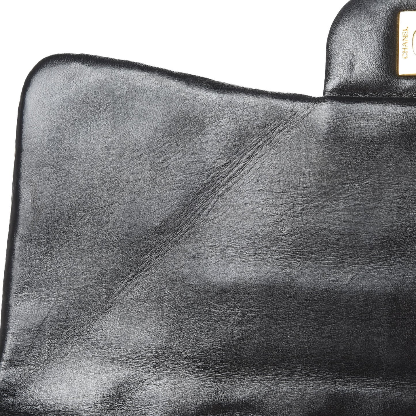Lambskin Quilted Jumbo Single Flap Black