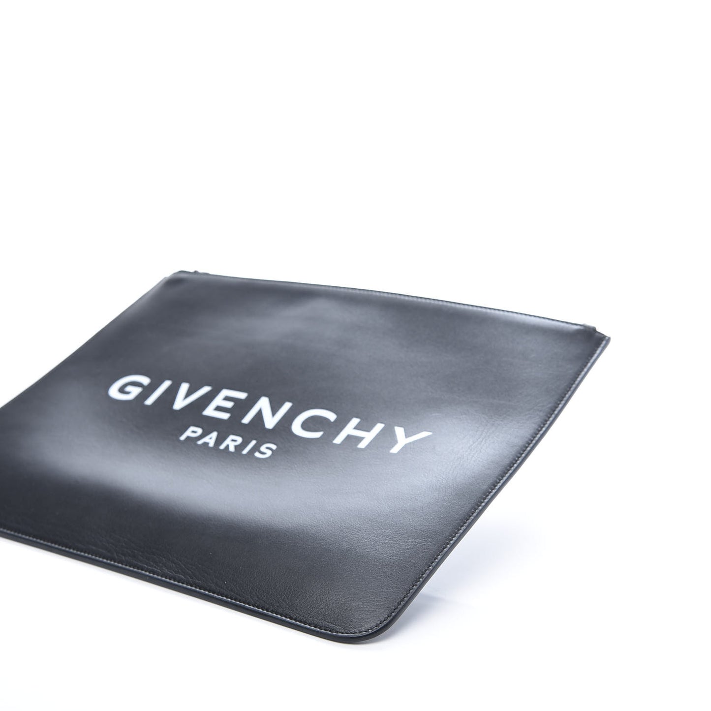 Calfskin Large Logo Pouch Black