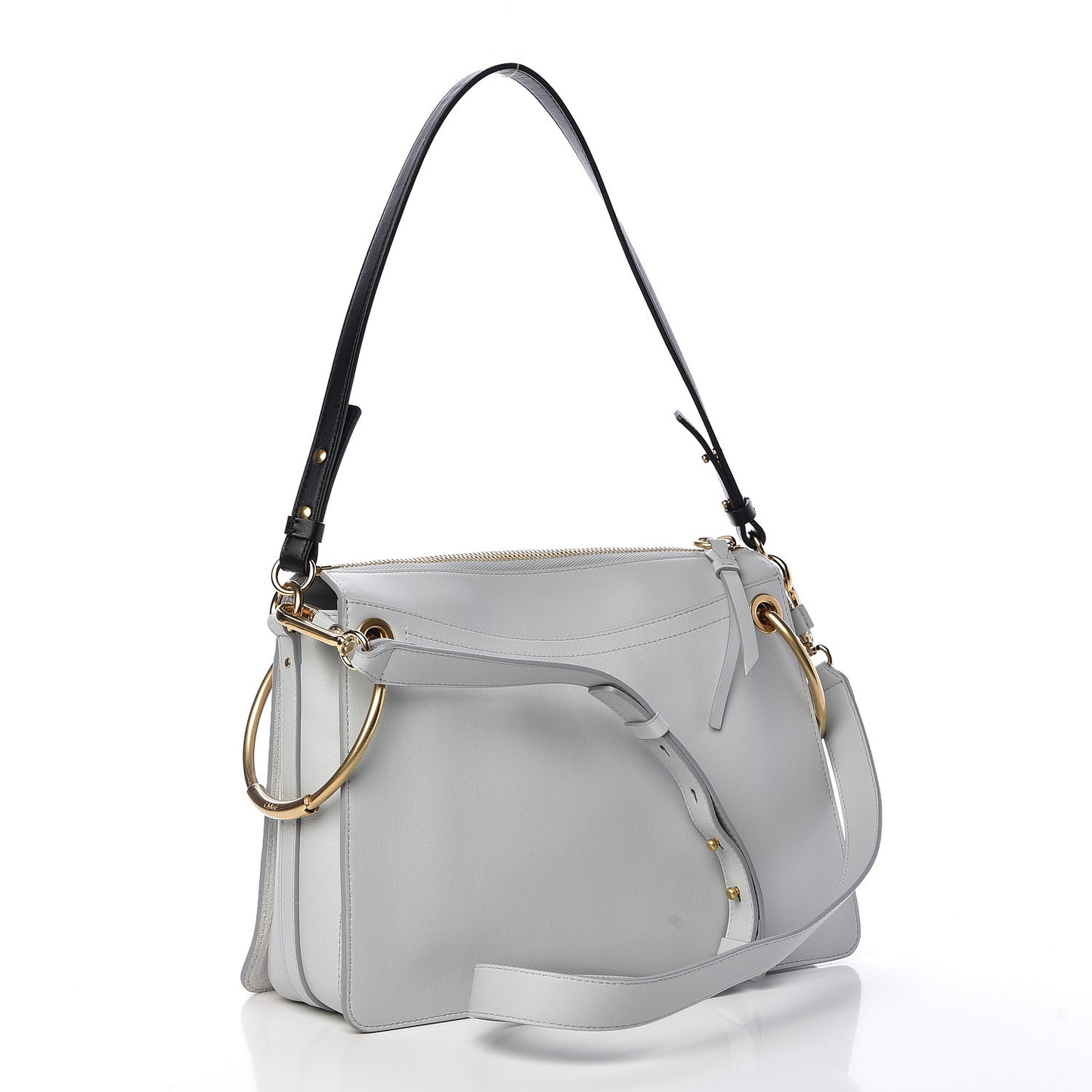Calfskin Suede Medium Roy Bag Airy Grey