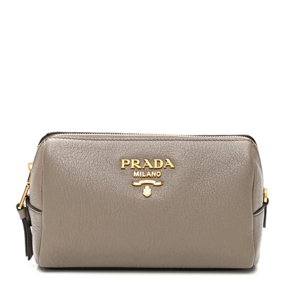 Prada Vitello Daino Cosmetic Pouch Argilla 1 of 8