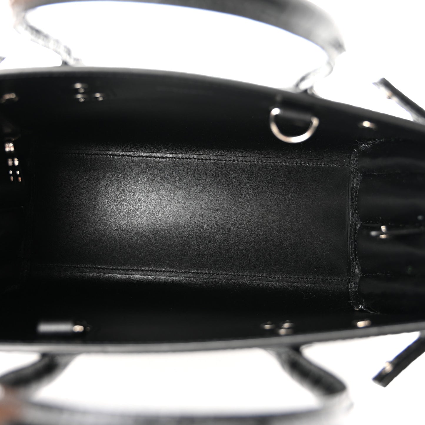 Calfskin Crocodile Embossed Small Sac de Jour Black